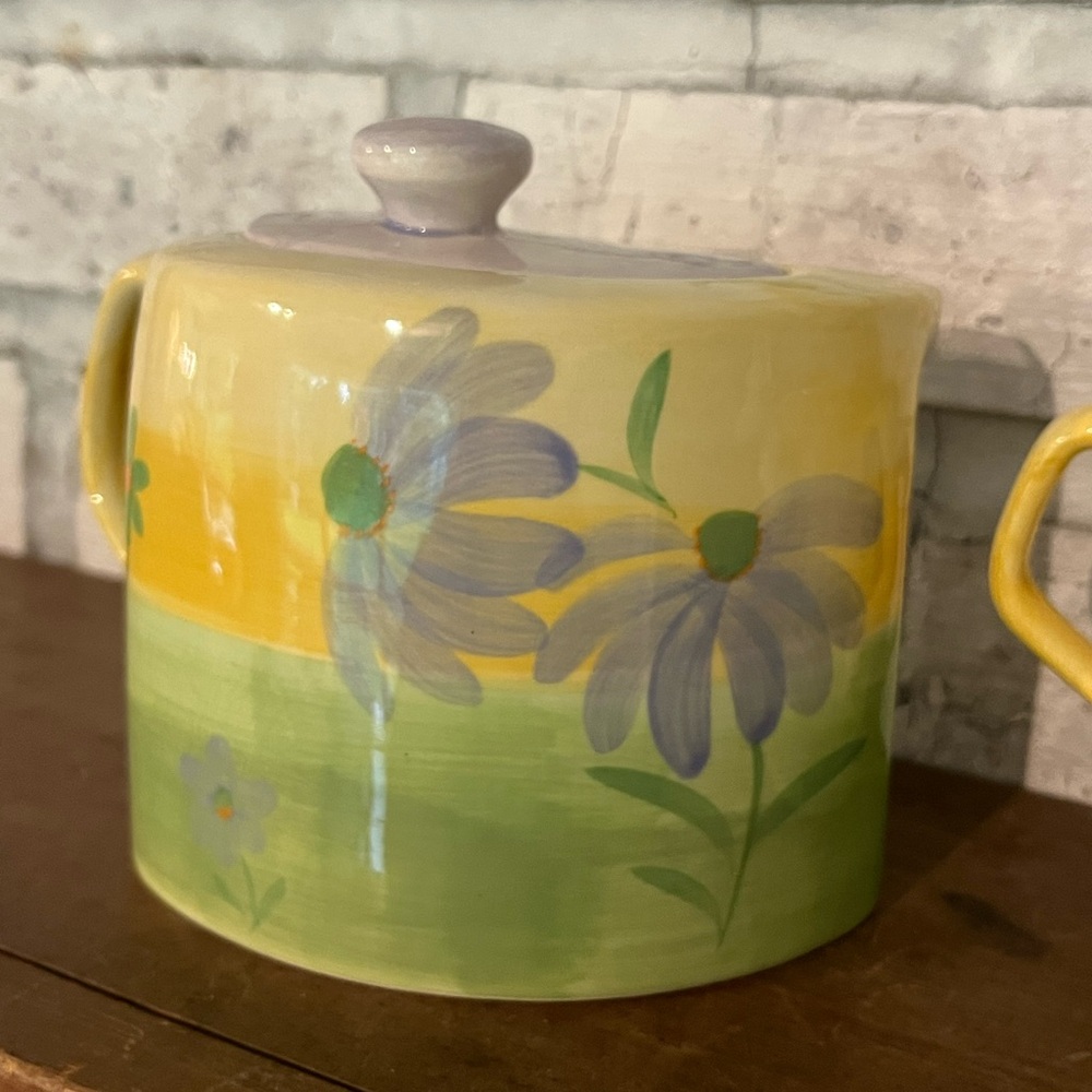 Vintage Herman Dodge And Sons Curved Teapot, Mug & Creamer Yellow Floral Design - Picture 4 of 8